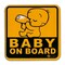 Zone Tech Highly Reflective Yellow And Black Baby On Board Bottle Bumper Car Magnet